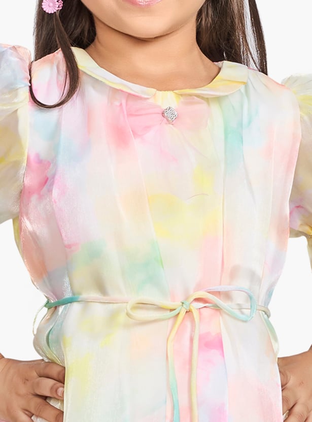 PEPPERMINT Girls Printed Fit & Flare Mini Dress