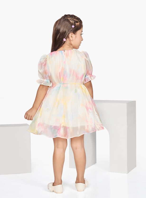 PEPPERMINT Girls Printed Fit & Flare Mini Dress