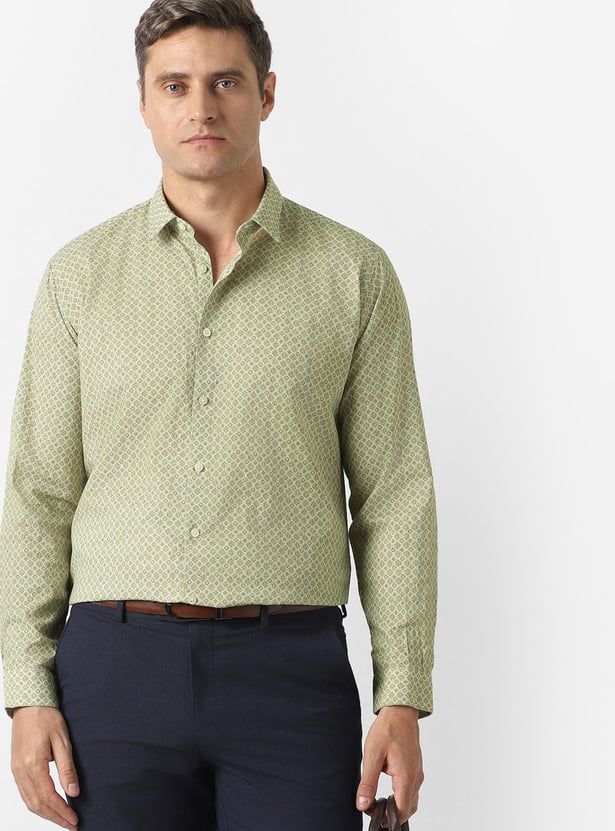 V DOT Printed Slim Fit Shirt