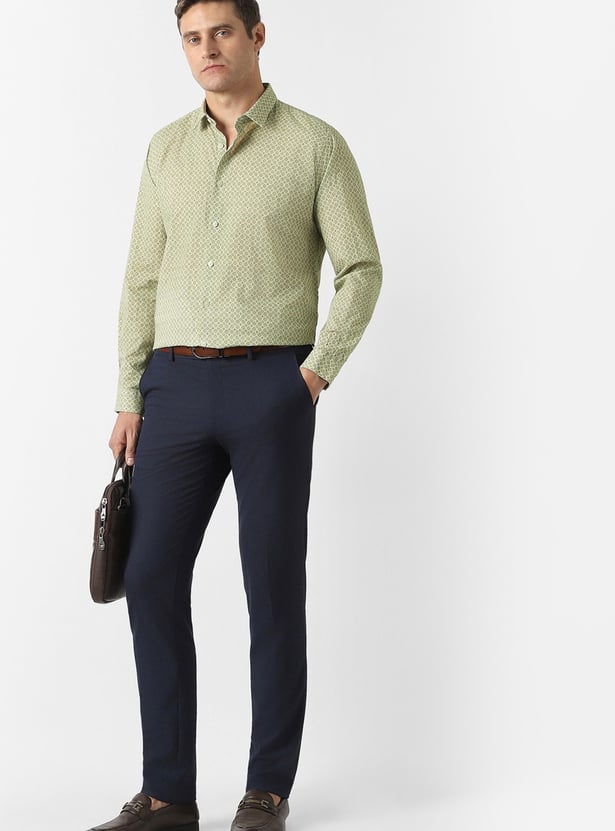 V DOT Printed Slim Fit Shirt