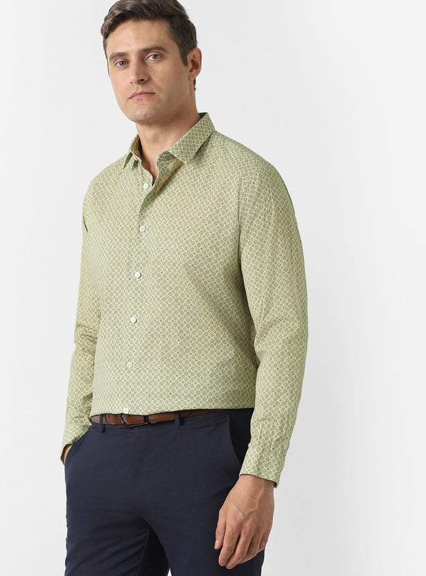 V DOT Printed Slim Fit Shirt