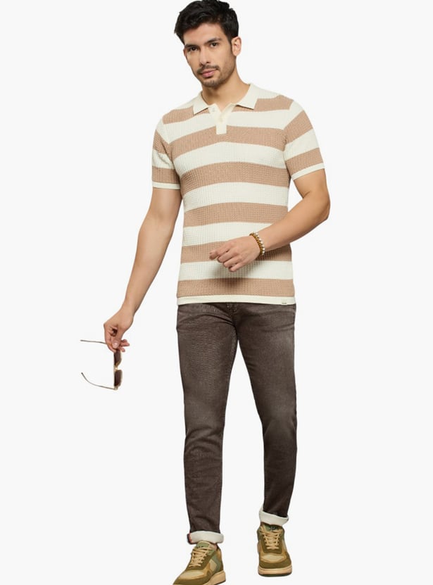 KILLER Striped Polo T-shirt