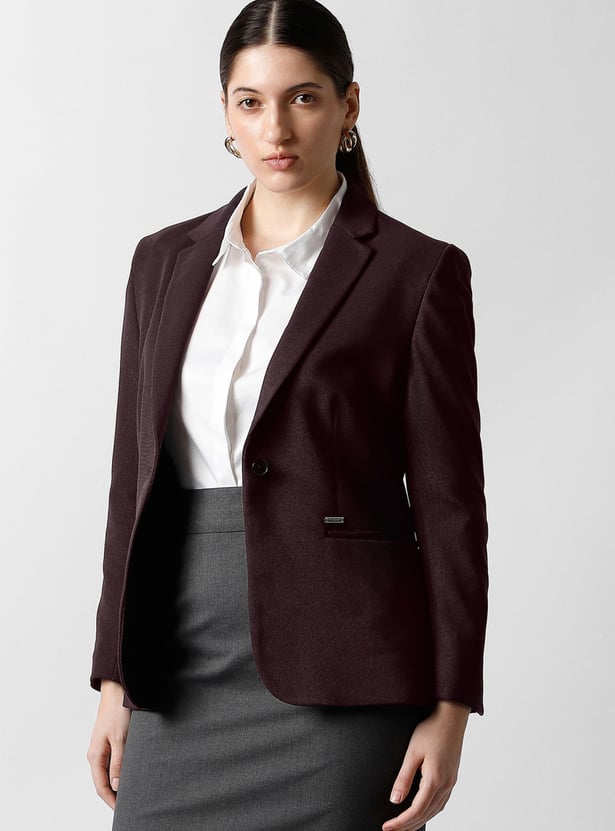VAN HEUSEN Solid Regular Fit Blazer