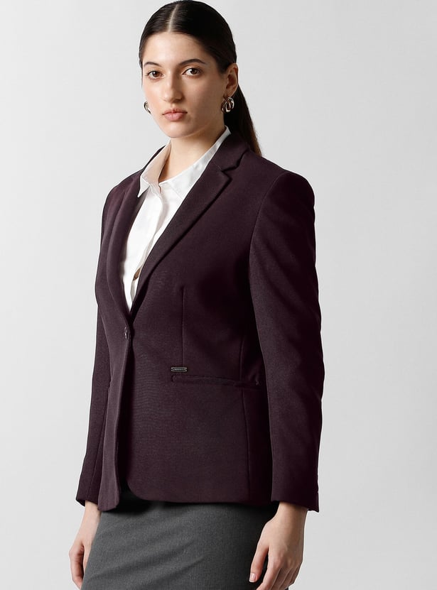 VAN HEUSEN Solid Regular Fit Blazer