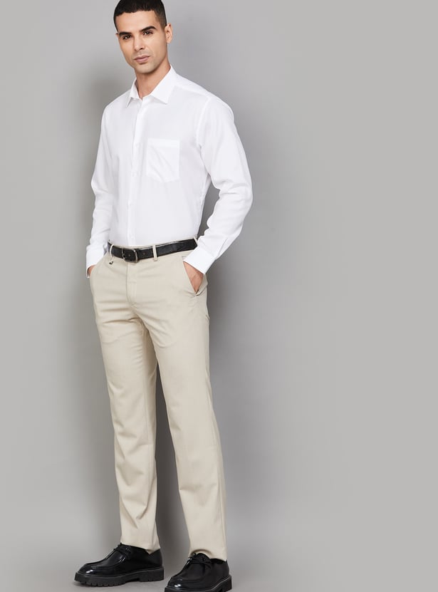 VAN HEUSEN Solid Custom Fit Formal Shirt