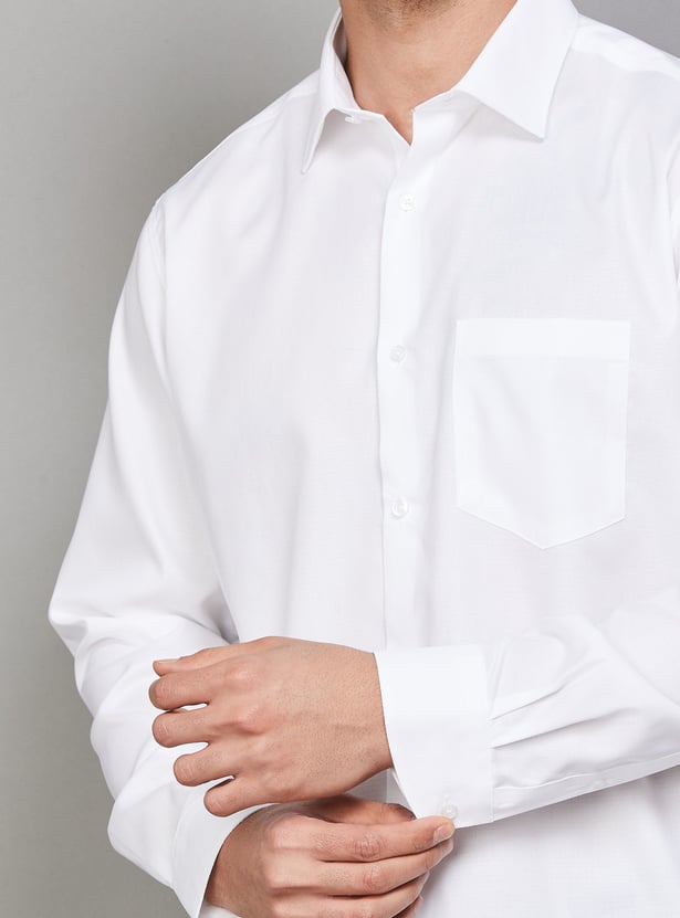 VAN HEUSEN Solid Custom Fit Formal Shirt