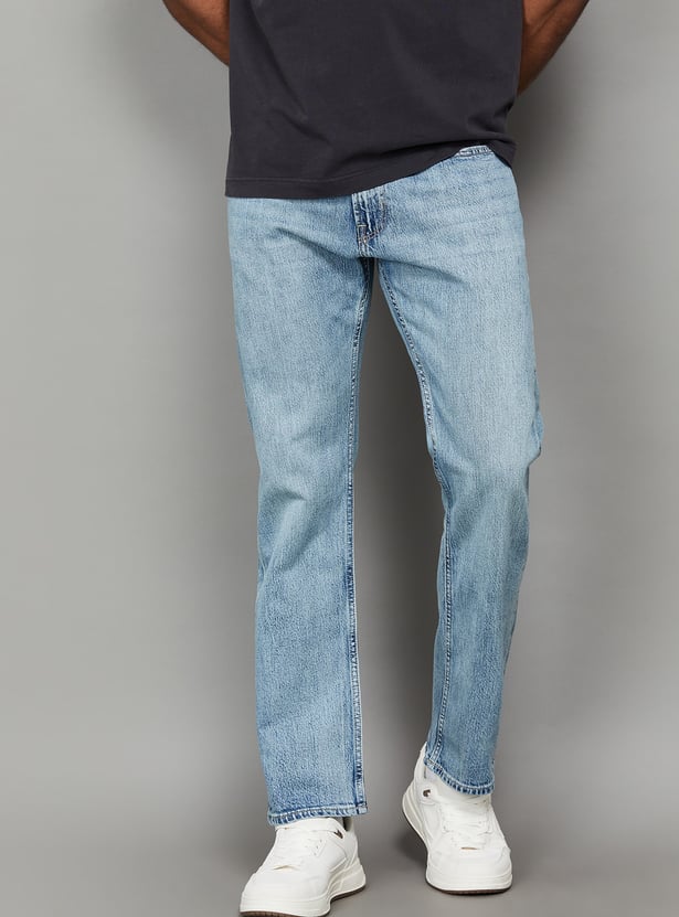 FLYING MACHINE Washed Regular Straight Jeans
