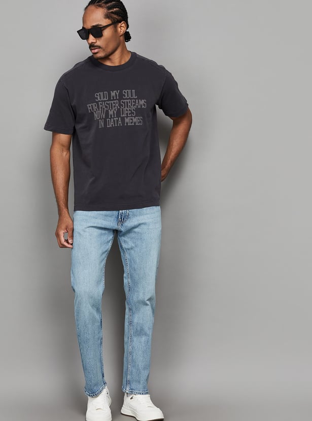 FLYING MACHINE Washed Regular Straight Jeans