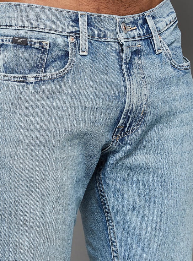 FLYING MACHINE Washed Regular Straight Jeans