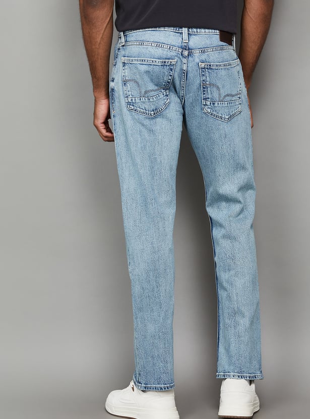 FLYING MACHINE Washed Regular Straight Jeans