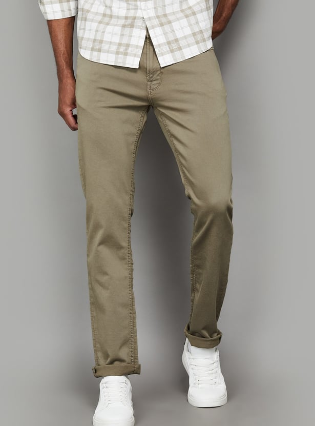 FLYING MACHINE Solid Slim Straight Jeans