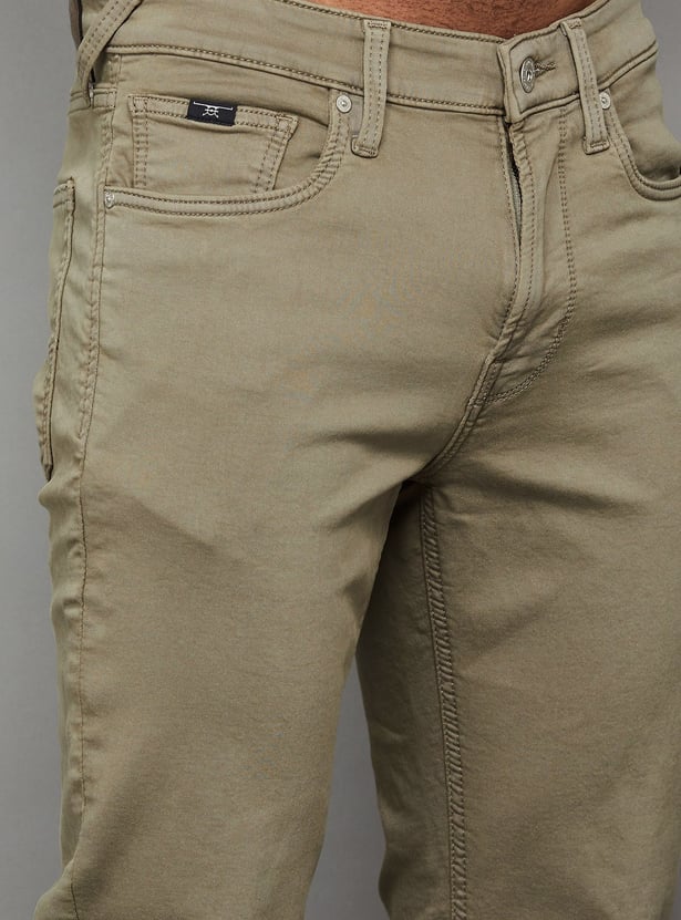 FLYING MACHINE Solid Slim Straight Jeans