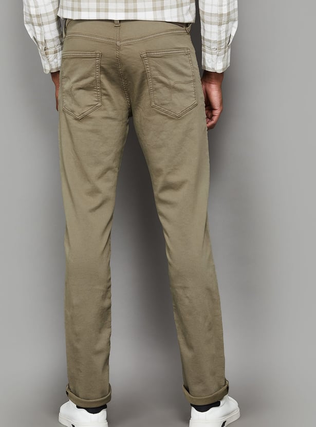 FLYING MACHINE Solid Slim Straight Jeans