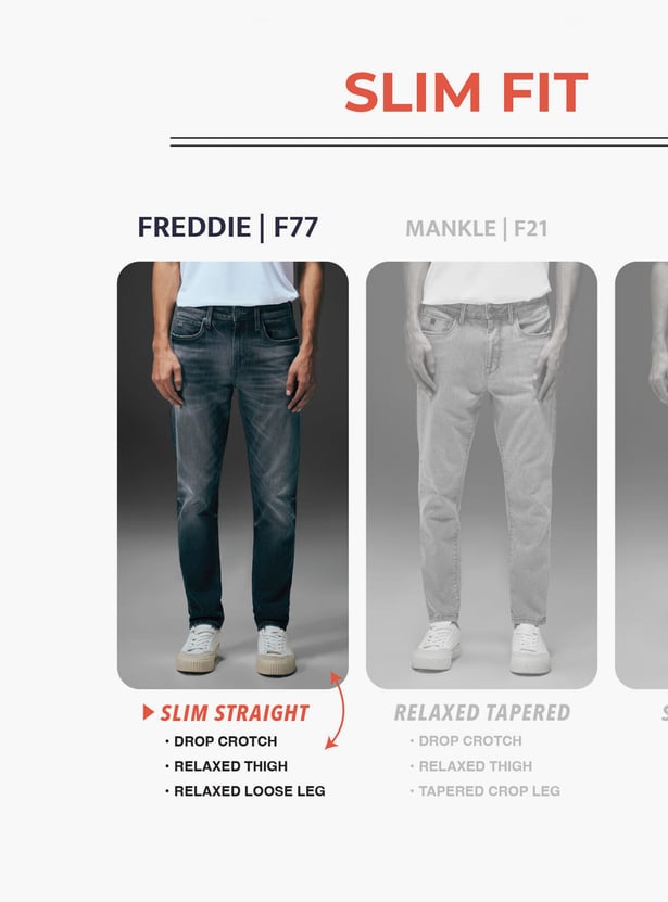 FLYING MACHINE Washed Freddie F77 Jeans (Slim Straight)