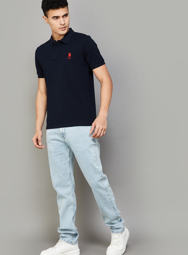 FLYING MACHINE Washed Slim Straight Jeans