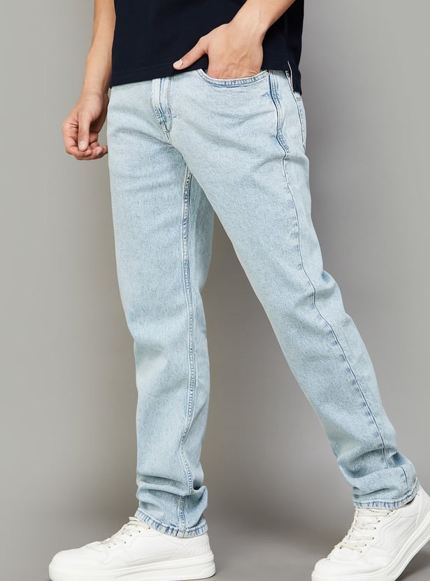 FLYING MACHINE Washed Slim Straight Jeans