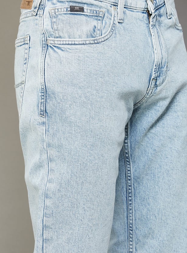 FLYING MACHINE Washed Slim Straight Jeans