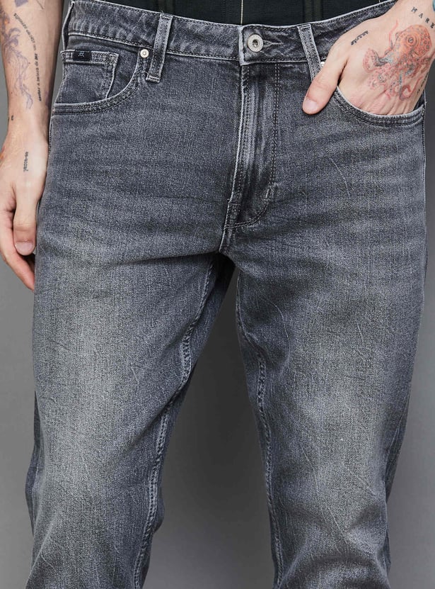 FLYING MACHINE Washed Mankle Jeans (Slim Tapered)