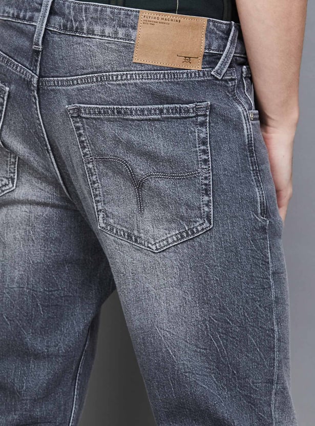 FLYING MACHINE Washed Mankle Jeans (Slim Tapered)