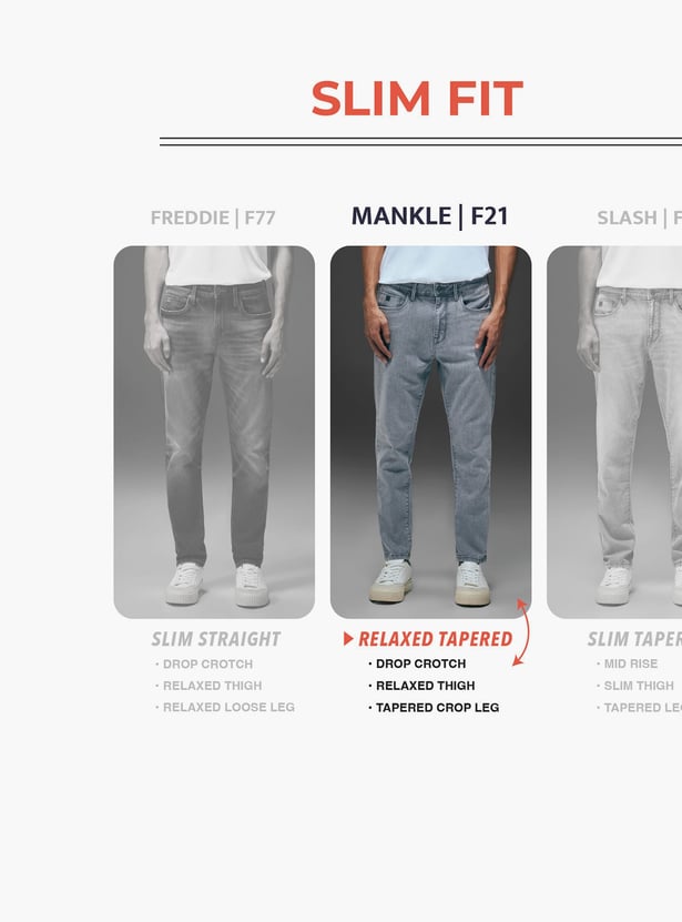 FLYING MACHINE Washed Mankle F21 Jeans (Slim Tapered)