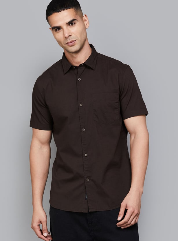 FLYING MACHINE Solid Regular Fit Shirt