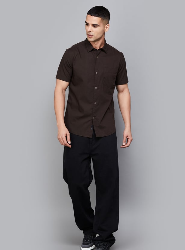 FLYING MACHINE Solid Regular Fit Shirt