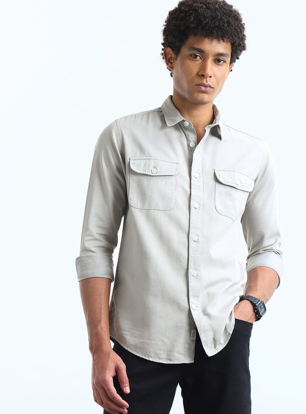FLYING MACHINE Solid Regular Fit Shirt