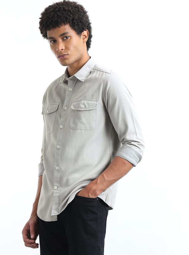 FLYING MACHINE Solid Regular Fit Shirt