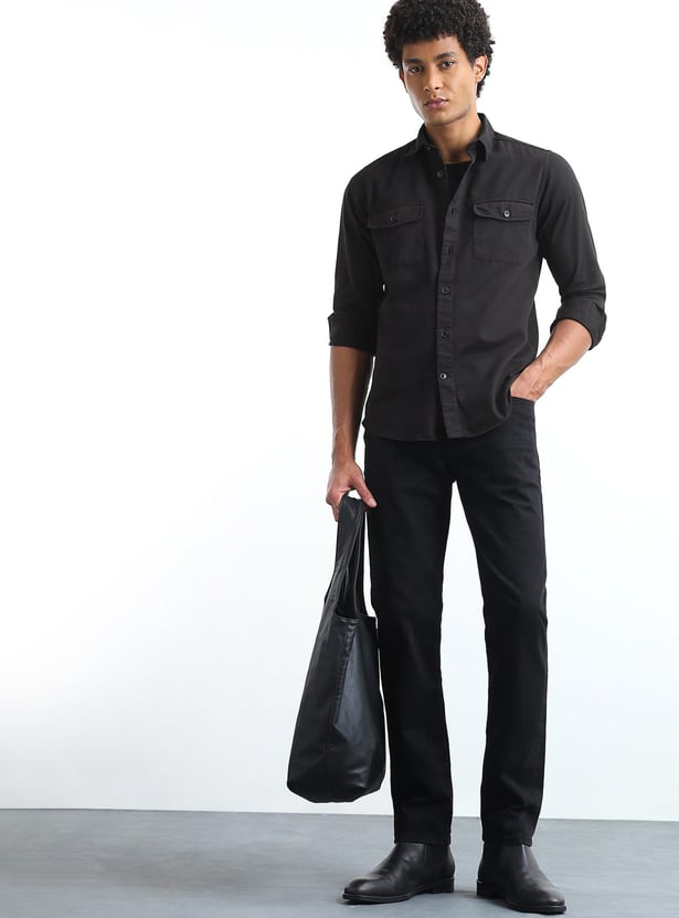 FLYING MACHINE Solid Regular Fit Shirt