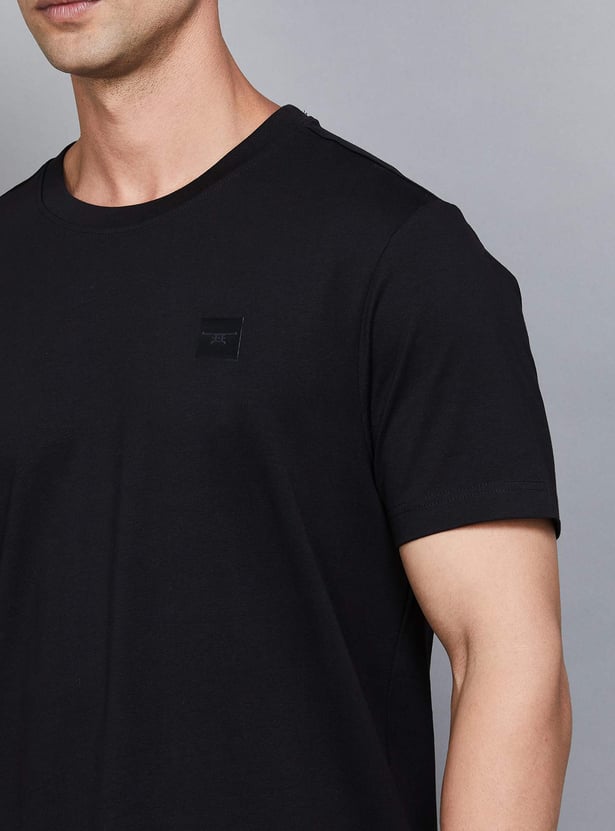 FLYING MACHINE Solid Crew Neck T-shirt