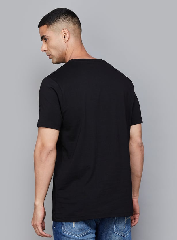 FLYING MACHINE Solid Crew Neck T-shirt