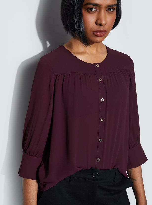 CODE CLASSIC Button Closure 3/4th Sleeves Top