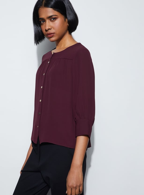 CODE CLASSIC Button Closure 3/4th Sleeves Top
