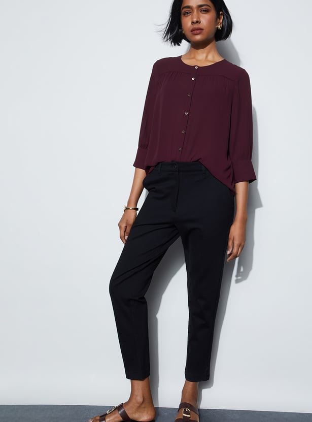 CODE CLASSIC Button Closure 3/4th Sleeves Top