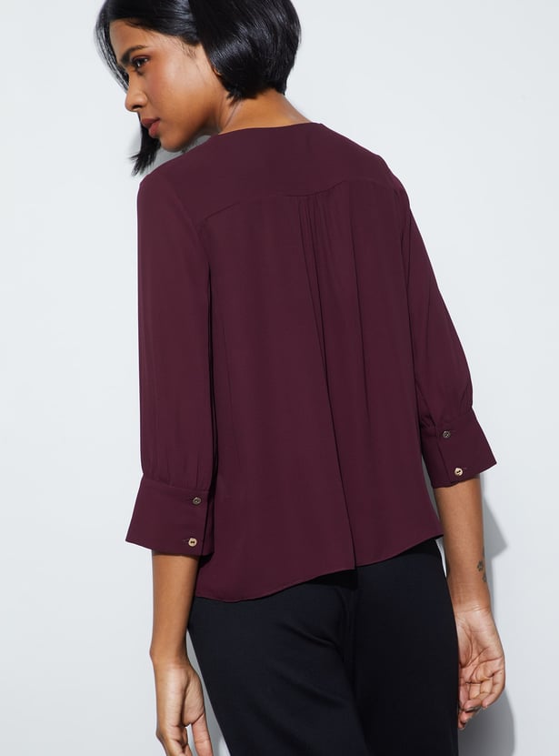CODE CLASSIC Button Closure 3/4th Sleeves Top