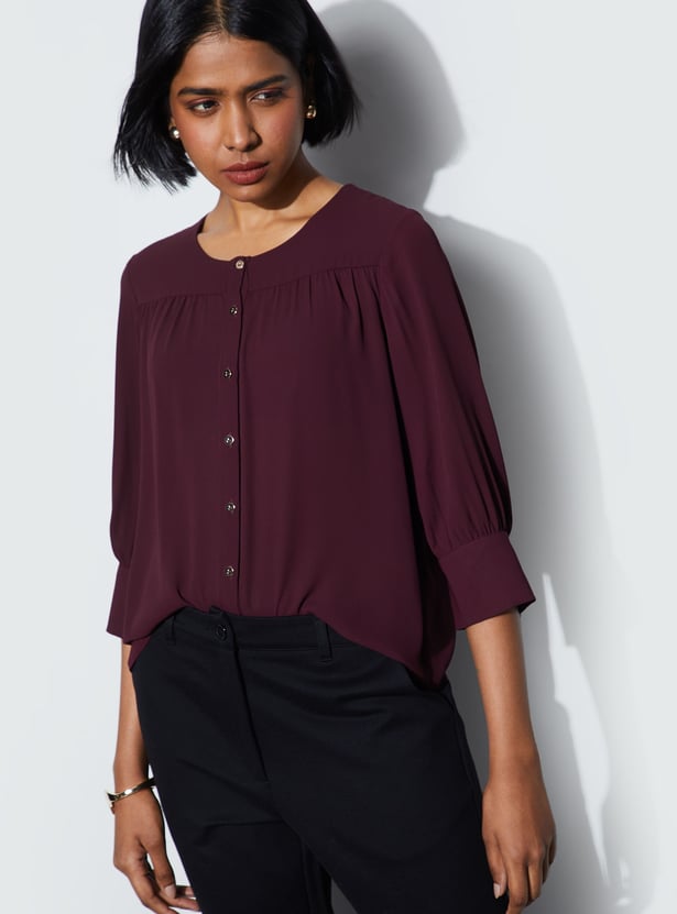 CODE CLASSIC Button Closure 3/4th Sleeves Top