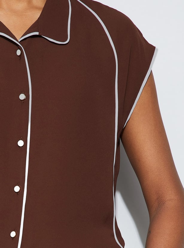 CODE CLASSIC Solid Shirt Style Top