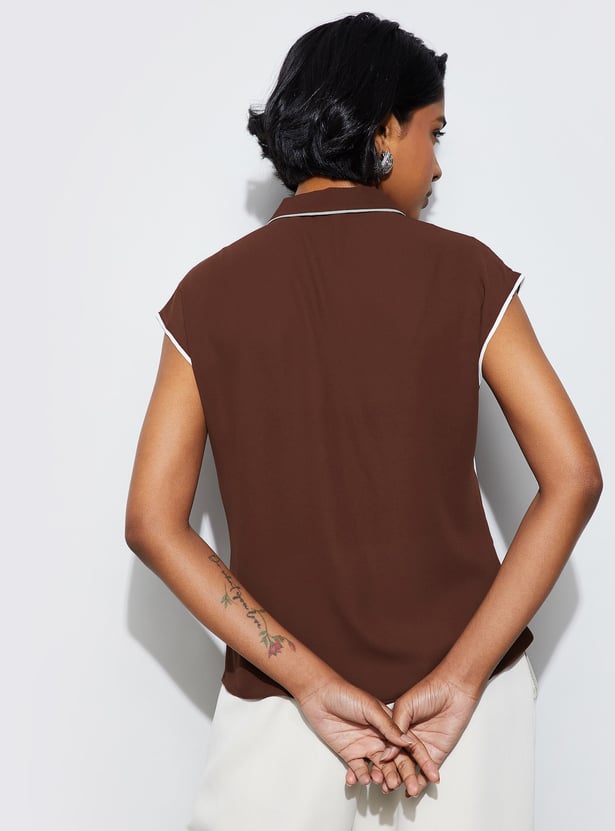 CODE CLASSIC Solid Shirt Style Top