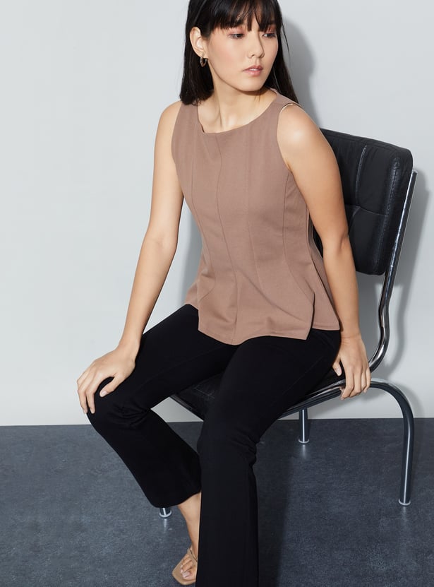 CODE Panelled Peplum Top