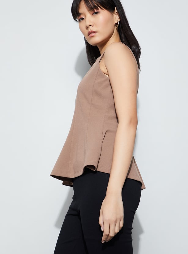 CODE Panelled Peplum Top