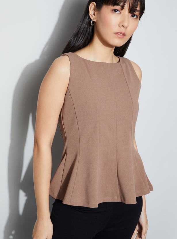 CODE Panelled Peplum Top
