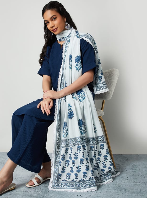 MELANGE Floral Print Dupatta