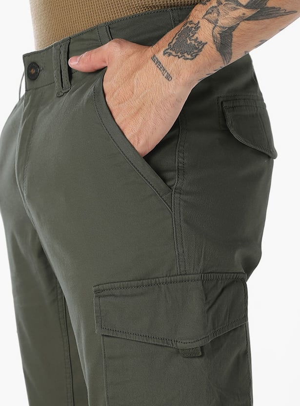 JACK & JONES Solid Regular Fit Cargos