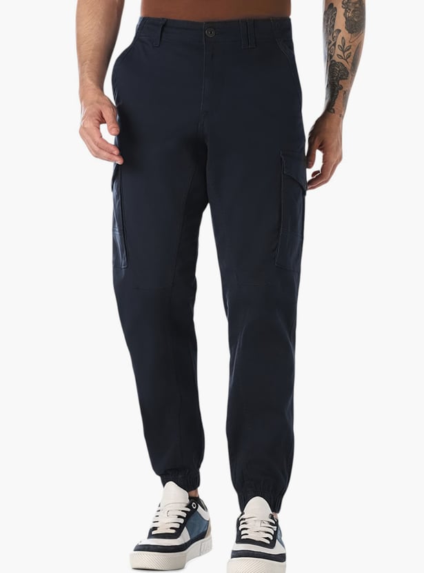 JACK & JONES Solid Regular Fit Regular Cargos