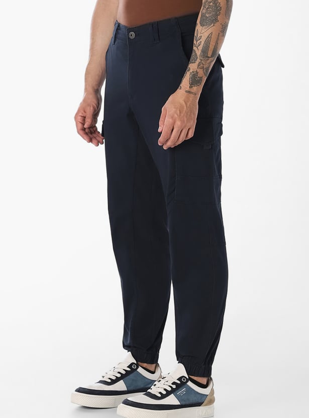 JACK & JONES Solid Regular Fit Regular Cargos