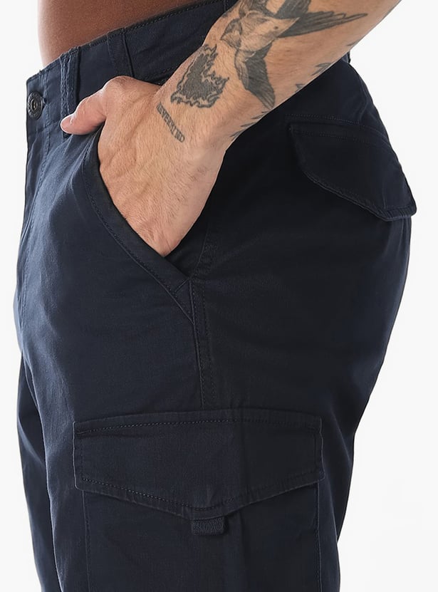 JACK & JONES Solid Regular Fit Regular Cargos