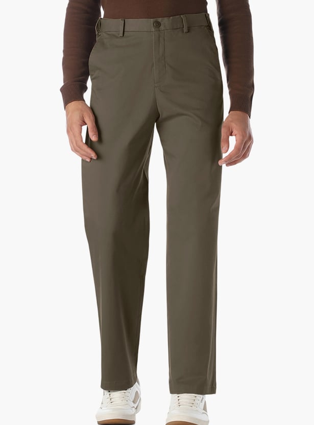 JACK & JONES Solid Regular Fit Trousers