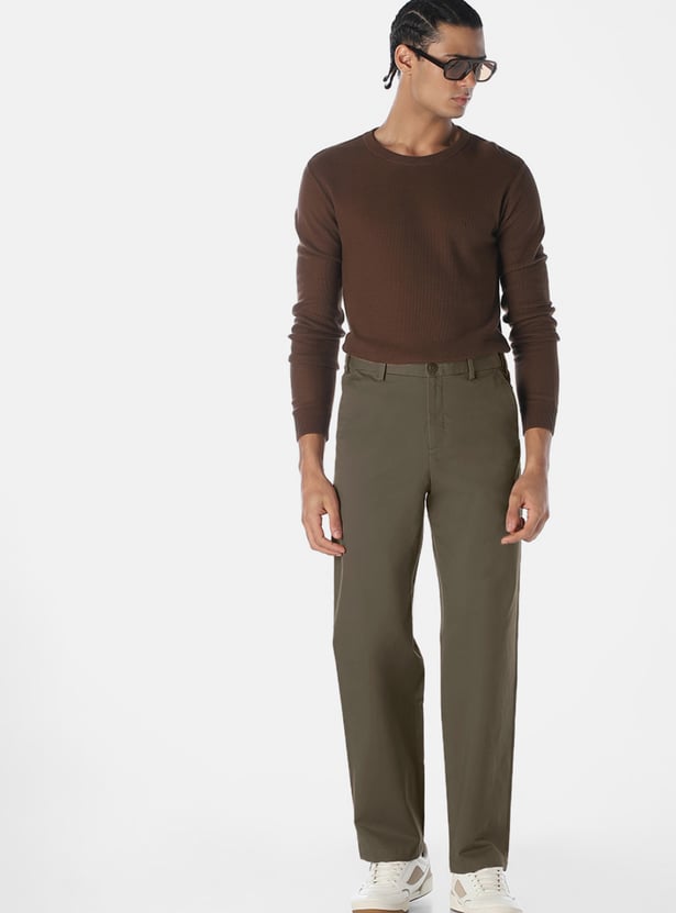 JACK & JONES Solid Regular Fit Trousers