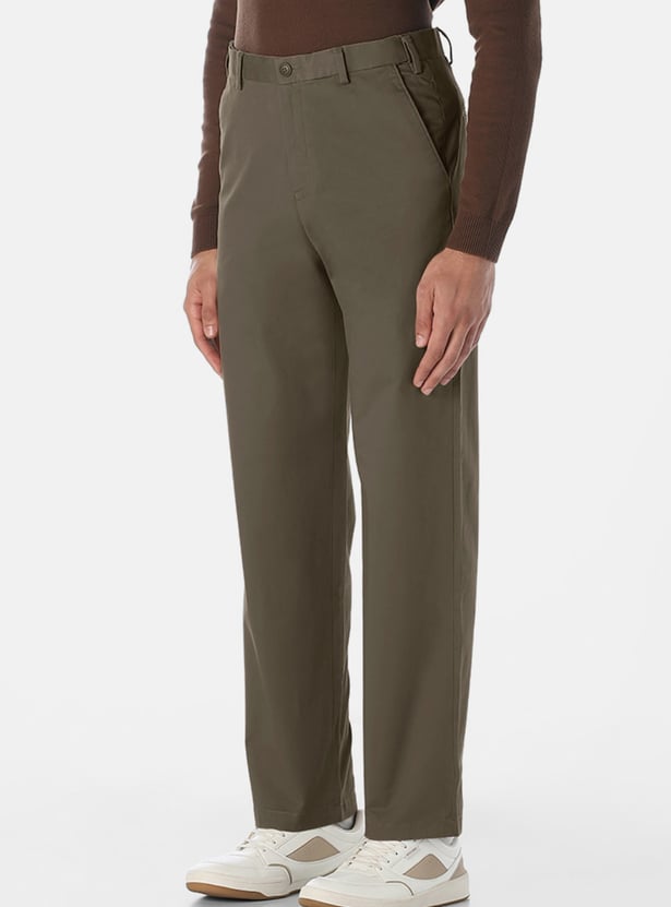 JACK & JONES Solid Regular Fit Trousers