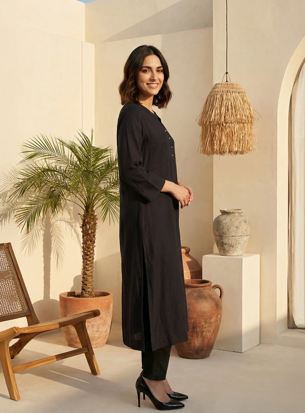 W Solid Straight Kurta